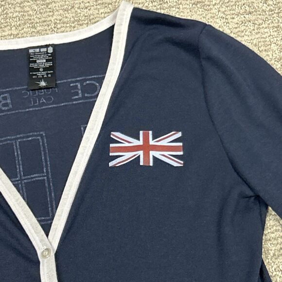 Doctor Who Her Universe Cardigan Sweater Womens XL Hot Topic Cosplay Navy - Picture 2 of 8